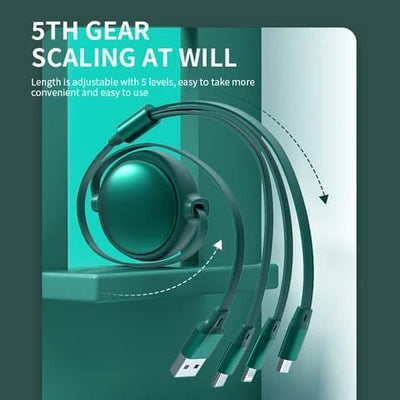 Hot Selling Quality 5Th Gear Adjustment 3In1 Charging Data Cable Phone Type C Android For IOS Type-C Micro Phone