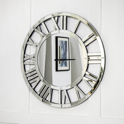 Roman Circle 3D Wall Clock / Black / Golden / Silver / 60 x 60 CM