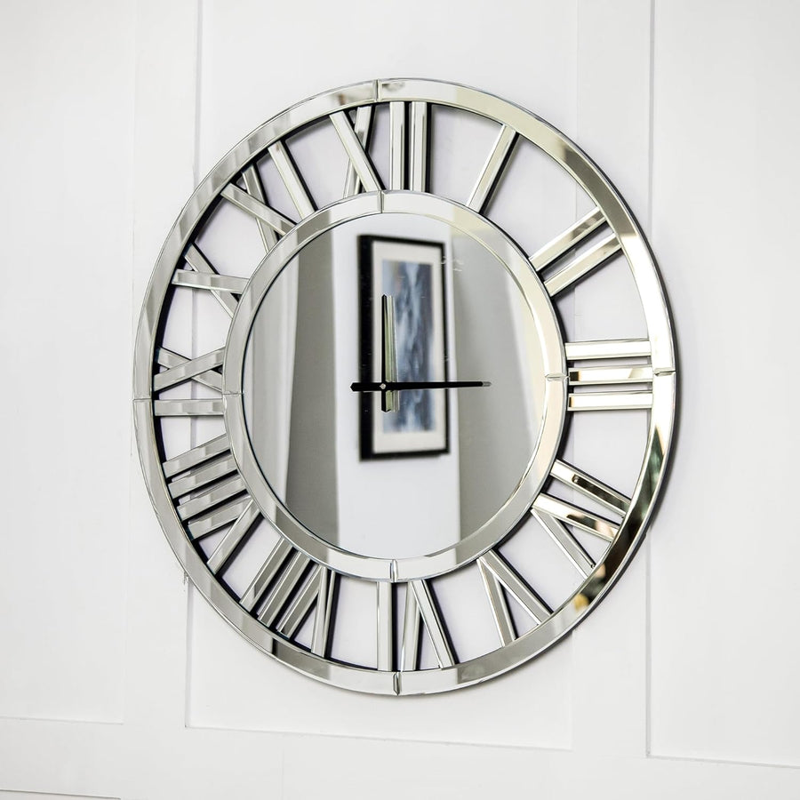 Roman Circle 3D Wall Clock / Black / Golden / Silver / 60 x 60 CM