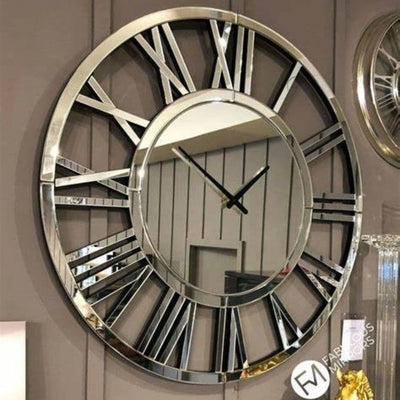 Roman Circle 3D Wall Clock / Black / Golden / Silver / 60 x 60 CM
